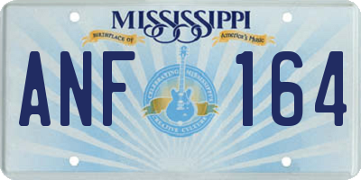 MS license plate ANF164
