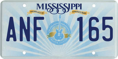 MS license plate ANF165