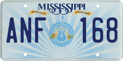 MS license plate ANF168