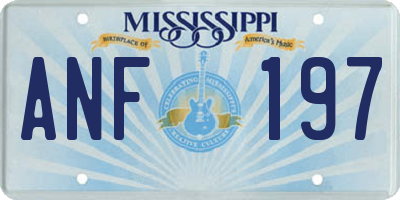 MS license plate ANF197
