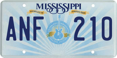 MS license plate ANF210