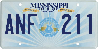 MS license plate ANF211