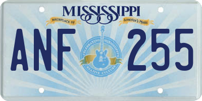 MS license plate ANF255