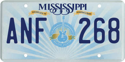 MS license plate ANF268