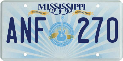 MS license plate ANF270