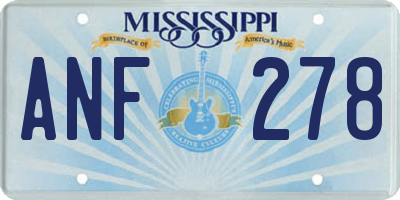 MS license plate ANF278