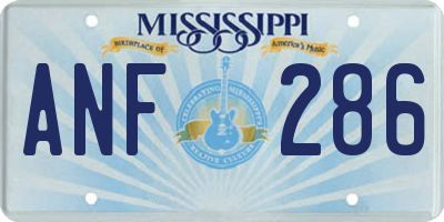 MS license plate ANF286