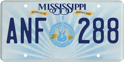 MS license plate ANF288