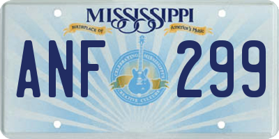 MS license plate ANF299