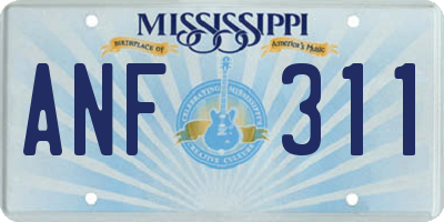 MS license plate ANF311