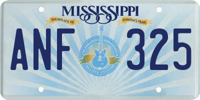MS license plate ANF325