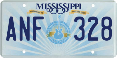 MS license plate ANF328