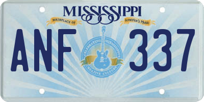 MS license plate ANF337