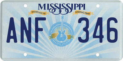 MS license plate ANF346