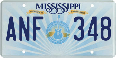 MS license plate ANF348