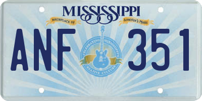MS license plate ANF351