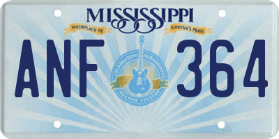 MS license plate ANF364