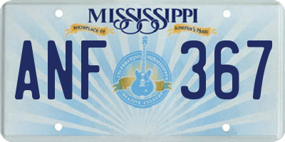 MS license plate ANF367