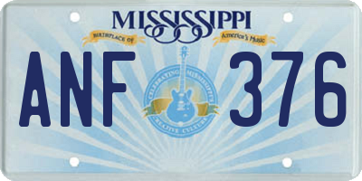 MS license plate ANF376