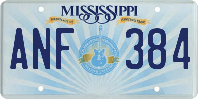 MS license plate ANF384