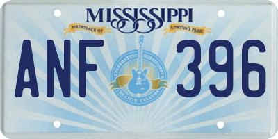 MS license plate ANF396