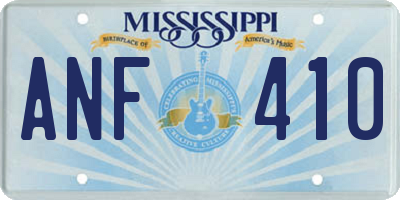 MS license plate ANF410