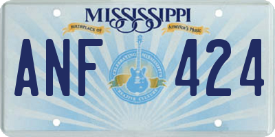MS license plate ANF424
