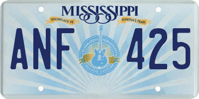 MS license plate ANF425