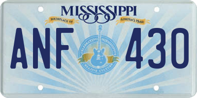 MS license plate ANF430