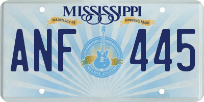 MS license plate ANF445
