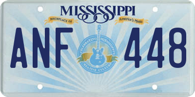 MS license plate ANF448
