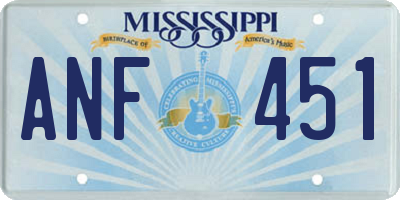 MS license plate ANF451