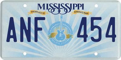 MS license plate ANF454