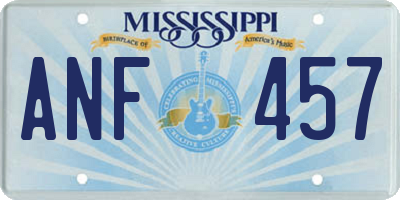 MS license plate ANF457