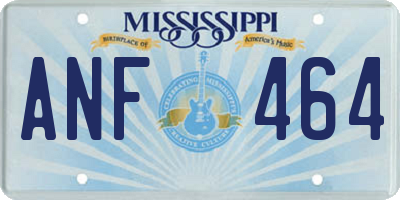 MS license plate ANF464