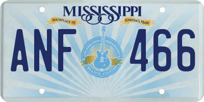 MS license plate ANF466