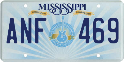 MS license plate ANF469