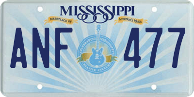 MS license plate ANF477