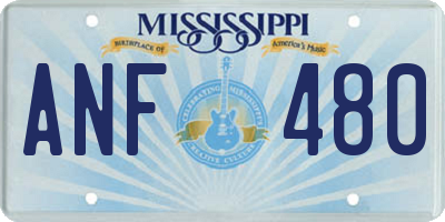 MS license plate ANF480