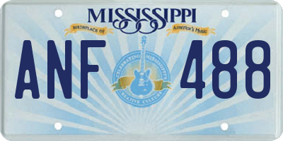 MS license plate ANF488