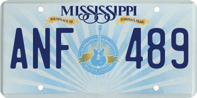 MS license plate ANF489