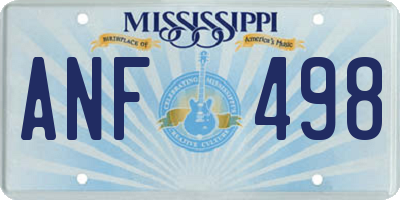 MS license plate ANF498