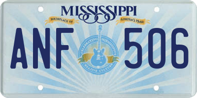 MS license plate ANF506