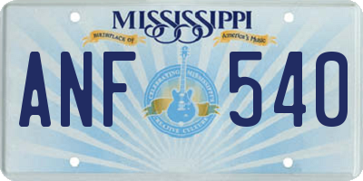 MS license plate ANF540