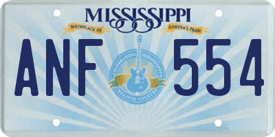 MS license plate ANF554
