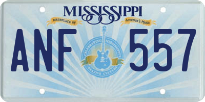 MS license plate ANF557
