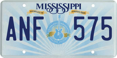 MS license plate ANF575