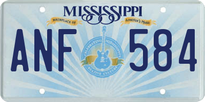 MS license plate ANF584