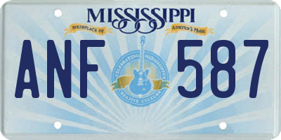 MS license plate ANF587