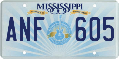MS license plate ANF605